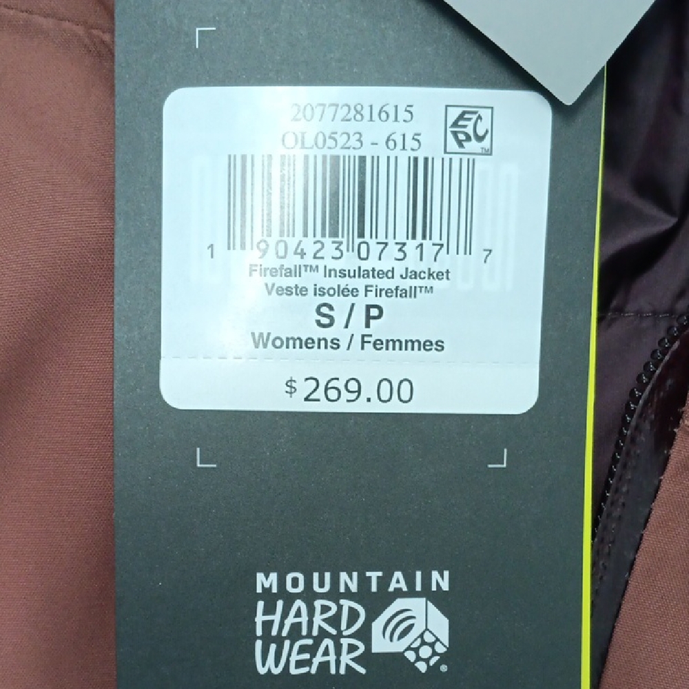 Mountain Hardwear Womens Small Firefall Insulated Jacket - Brown